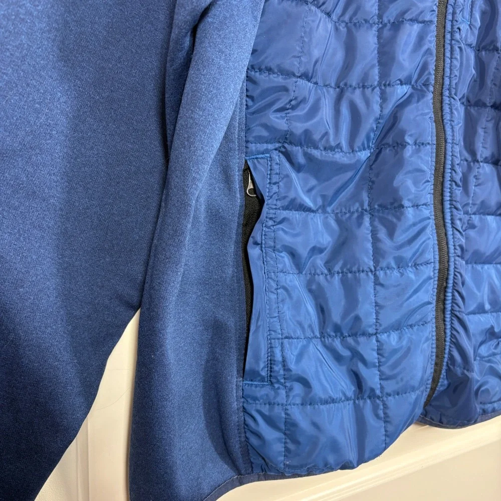 Orvis Blue Men's Hybrid Puffer Fleece Full Zip Jacket XL Quilted Outdoor Layer